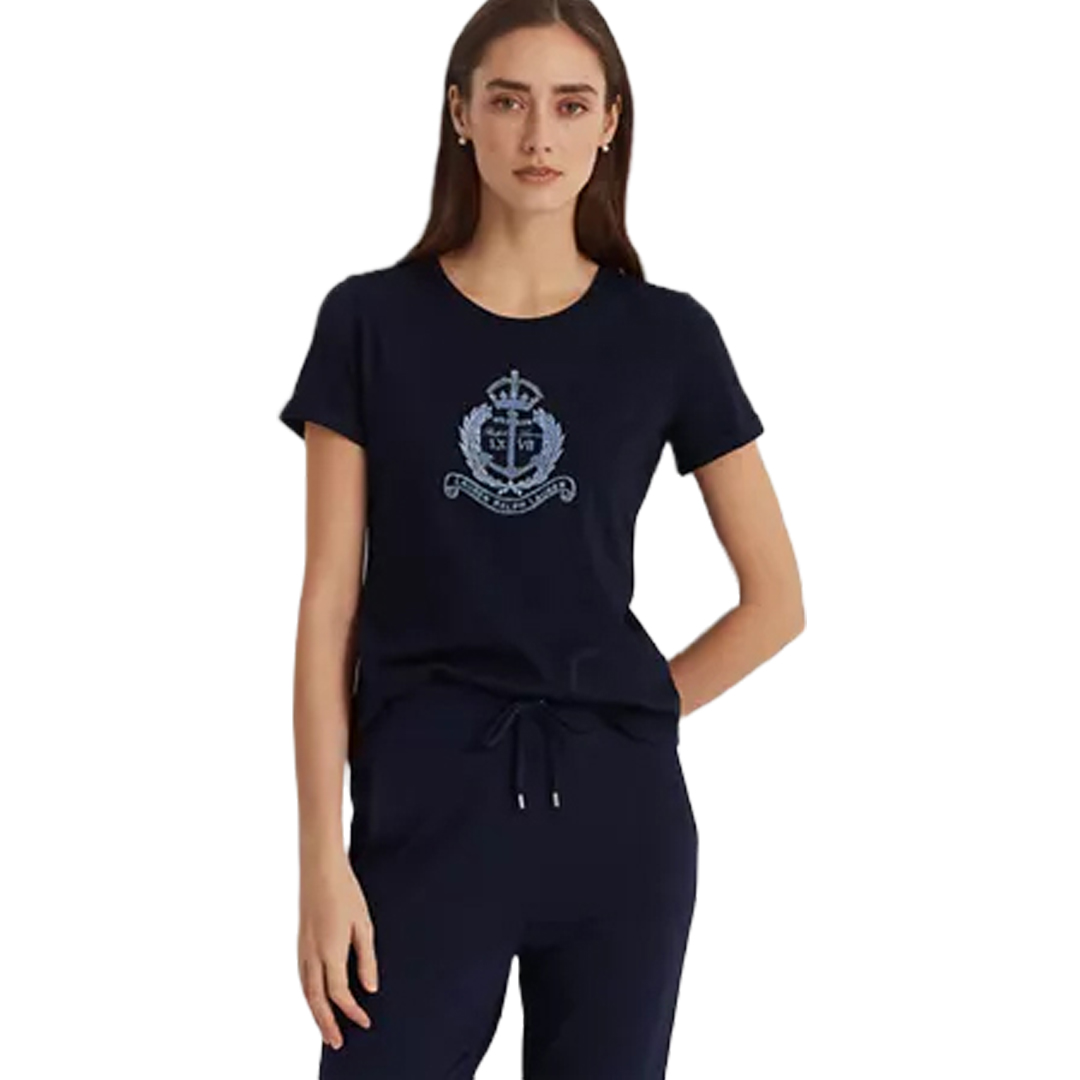 T-SHIRT DAMA-BLUE LOCH/MASCARPONE CREAM