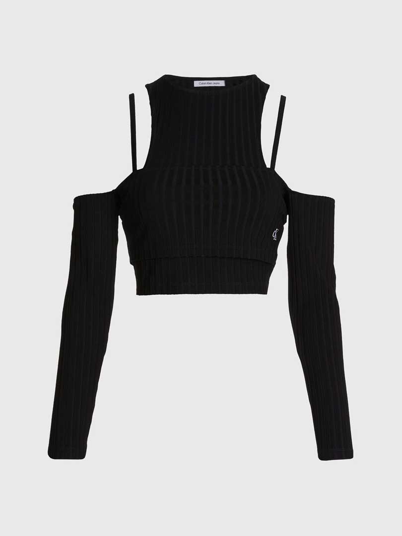 T-SHIRT DAMA M/L-CK BLACK