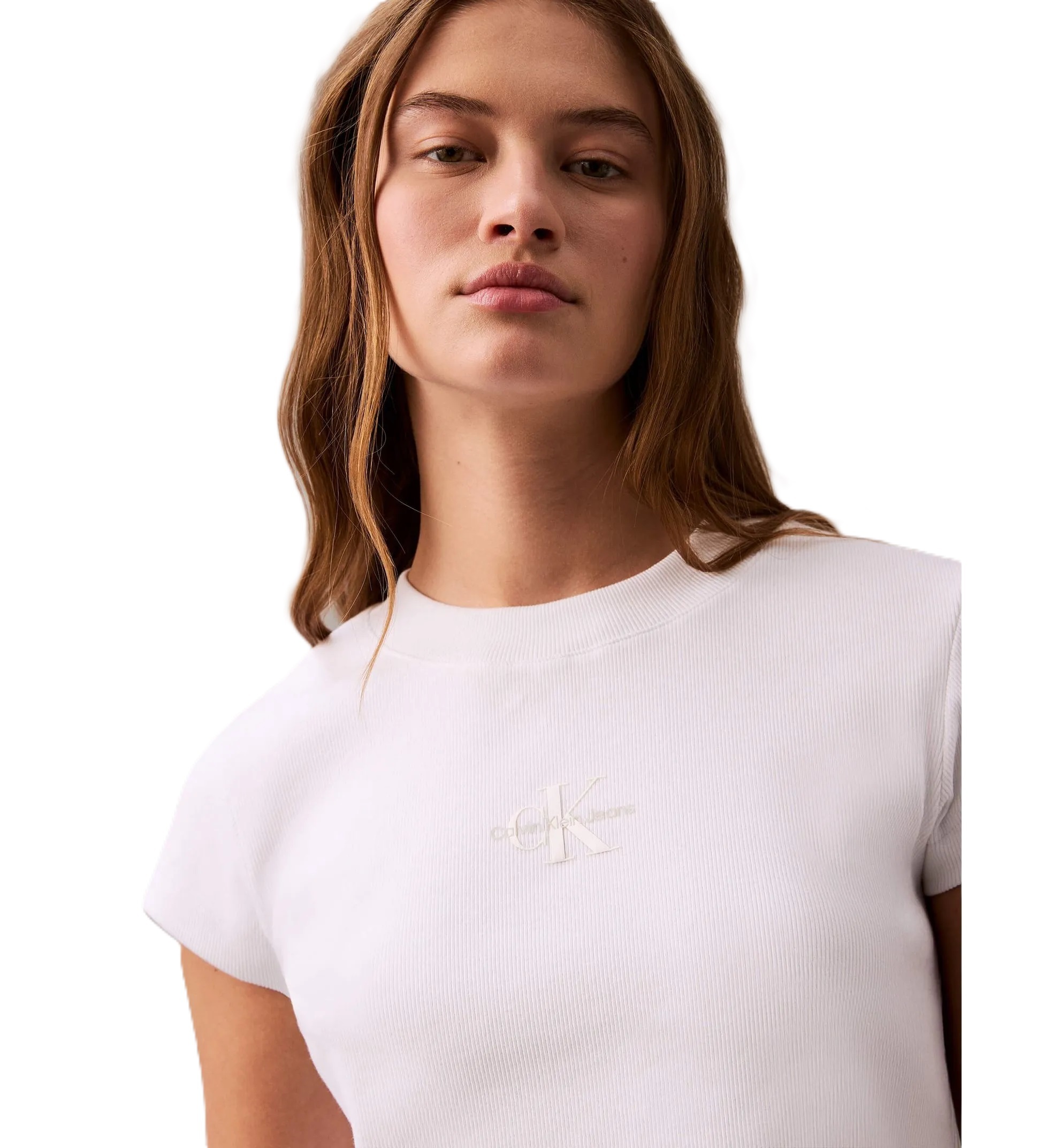 T-SHIRT DAMA A- MONOGRAM BABY TEE-BRILLIANT WHITE-XS - XS