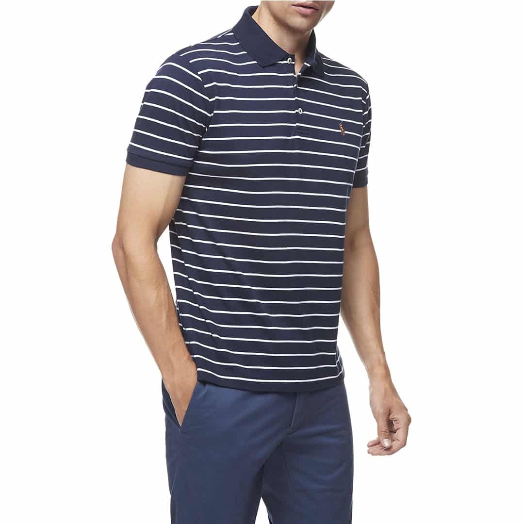 Remera c/polo-Interlock C/Slim-FRENCH NAVY/WHITE