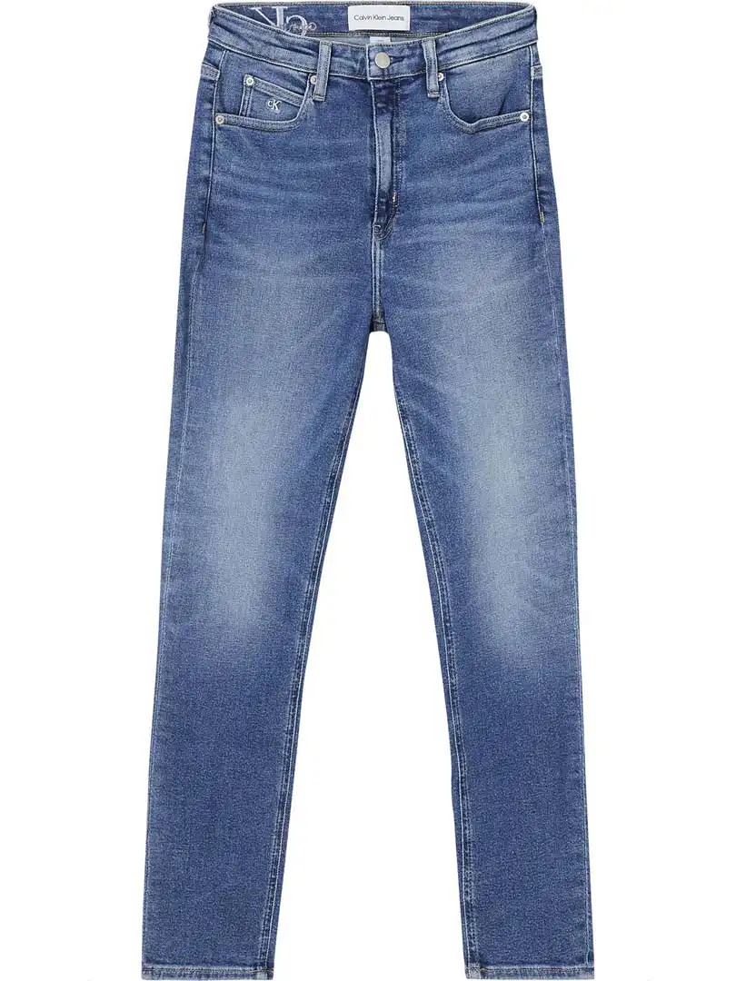 PANTALON JEANS DAMA-PF22J 011 MID BLUE BACK EMBRO